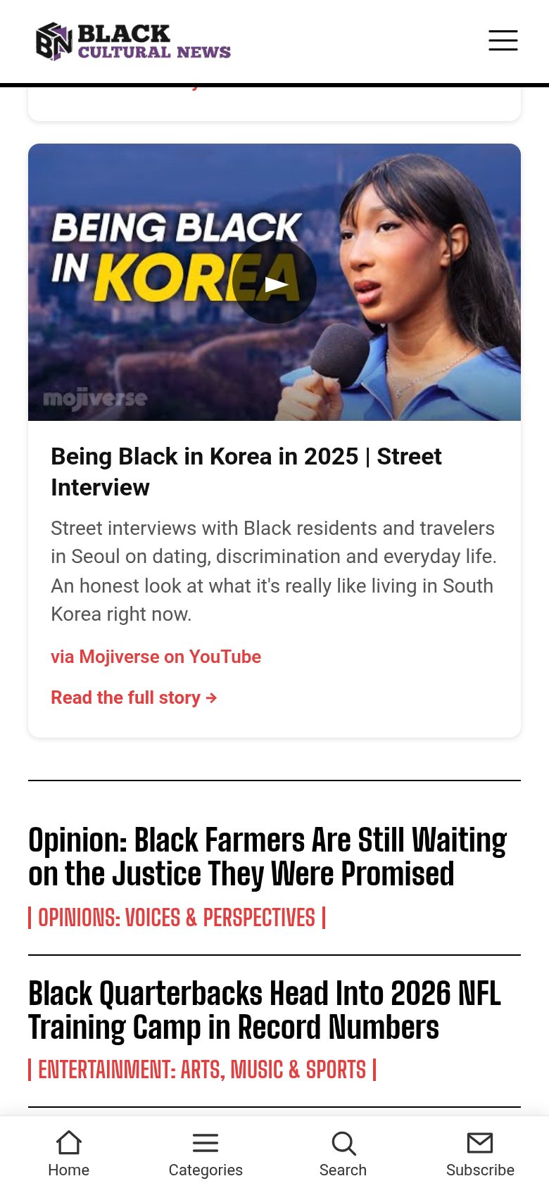 Black Cultural News on a phone