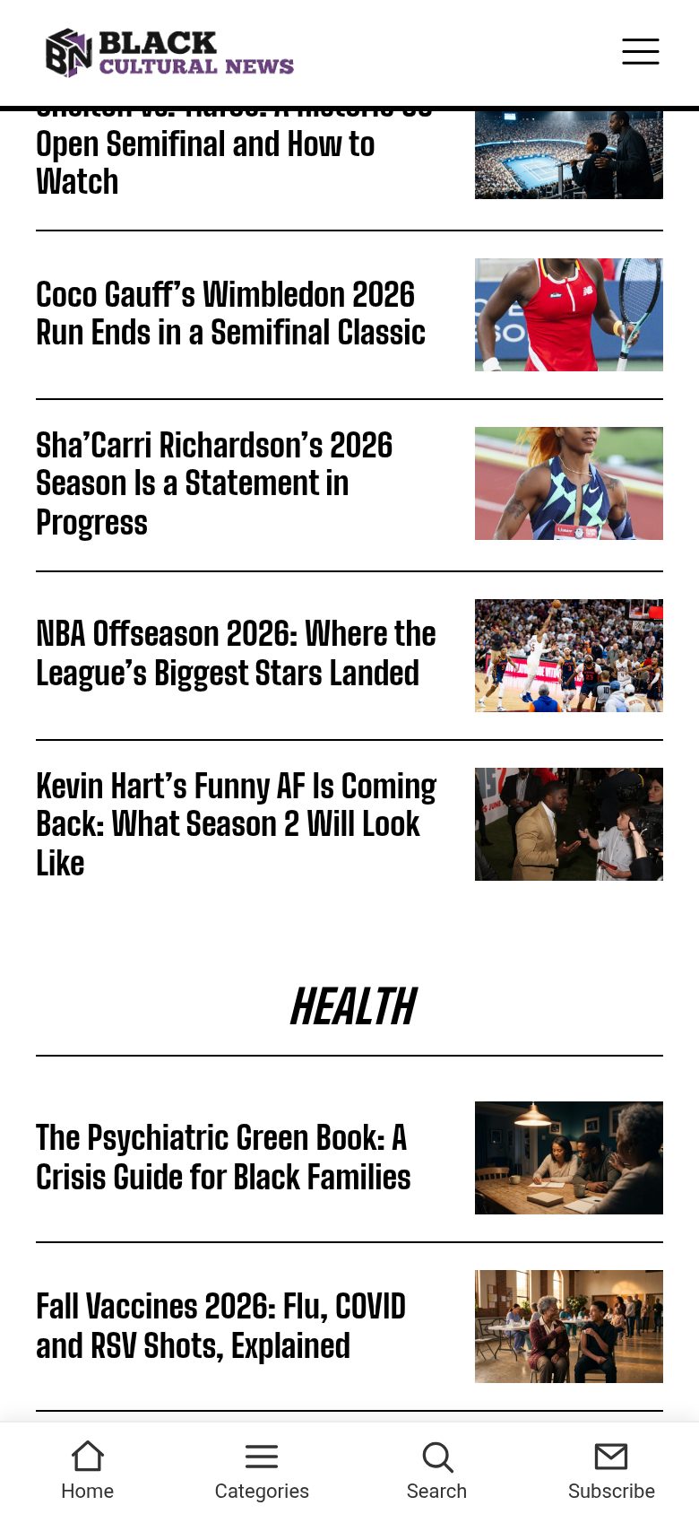 Black Cultural News on mobile