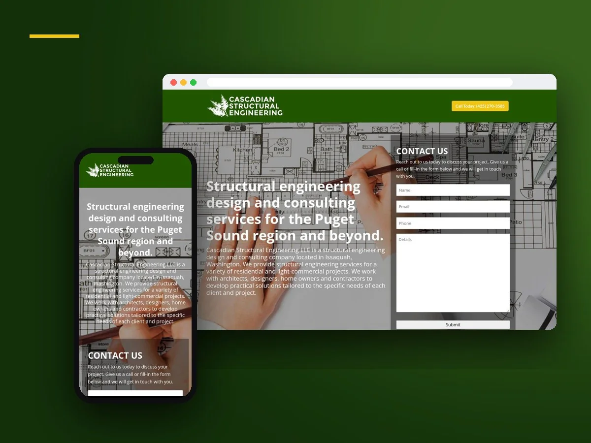 Cascadian Structural Engineering website by Jet Black Design