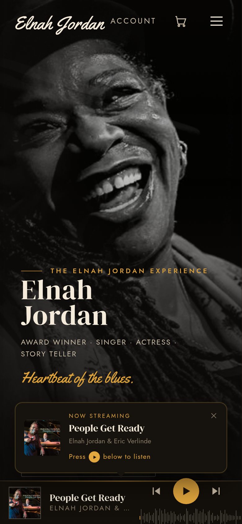 The Elnah Jordan Experience on a phone