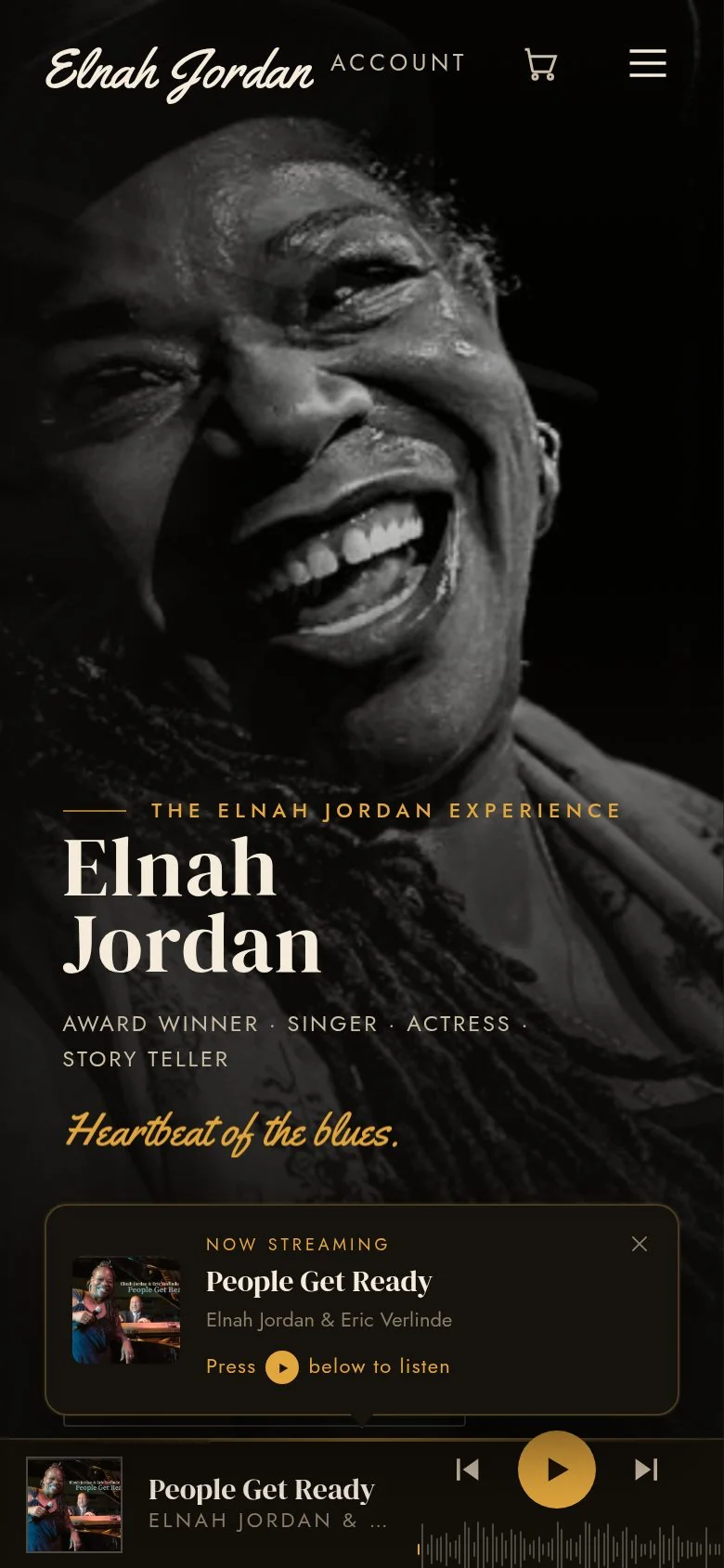 The Elnah Jordan Experience on a phone