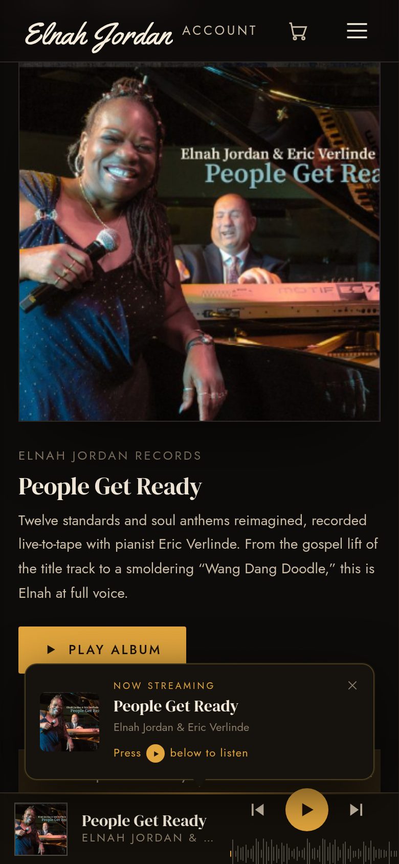 The Elnah Jordan Experience on a phone