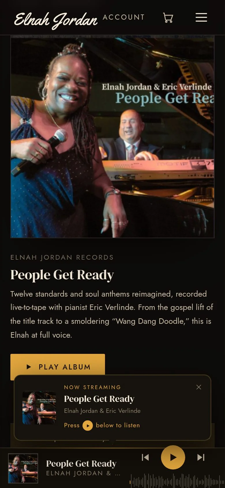 The Elnah Jordan Experience on a phone