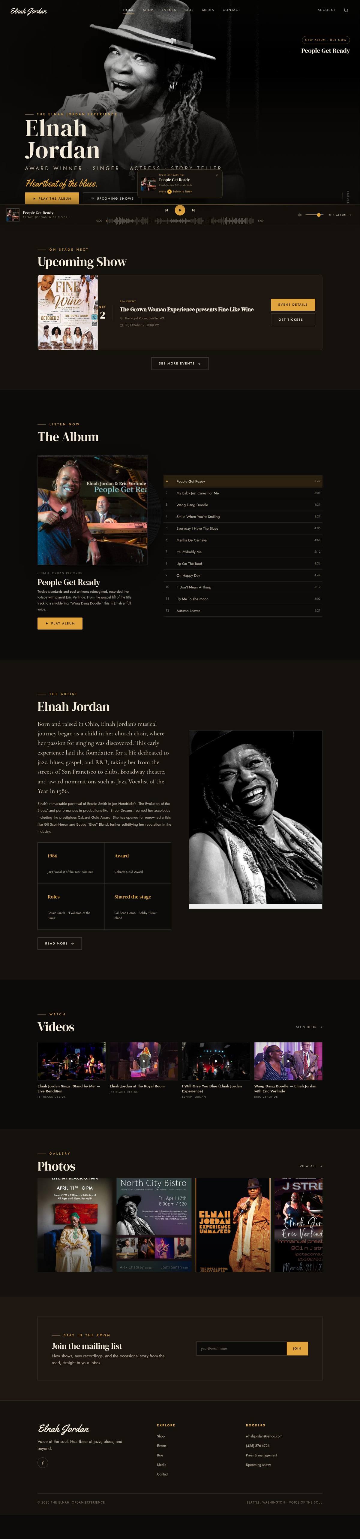 The full elnahjordanexperience.com homepage