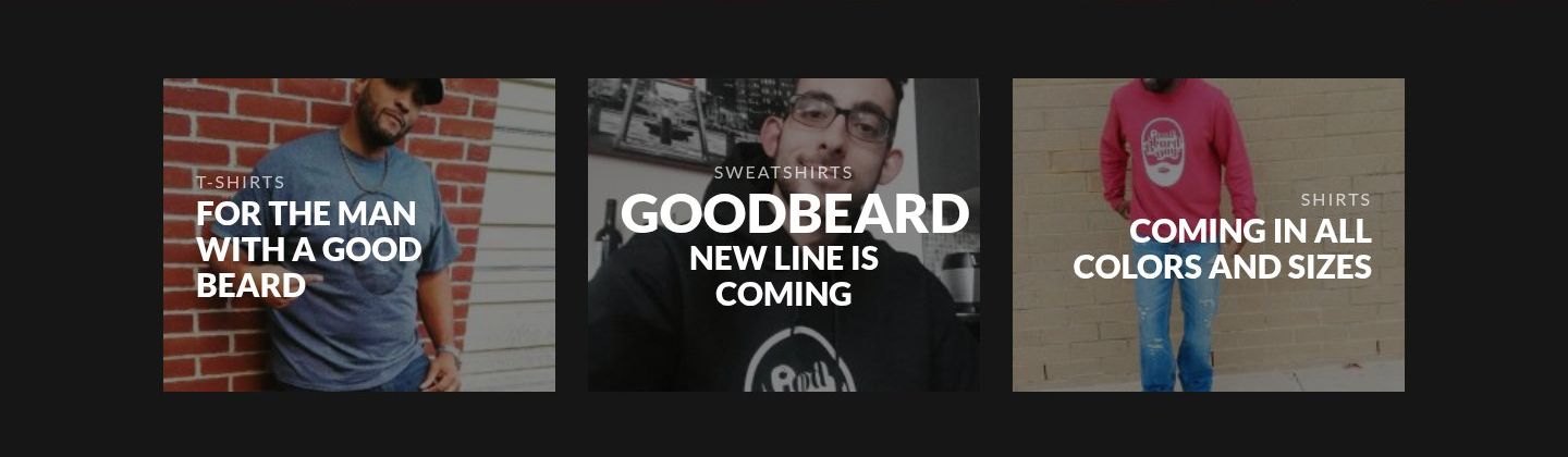 Product categories on the Good Beard Day store