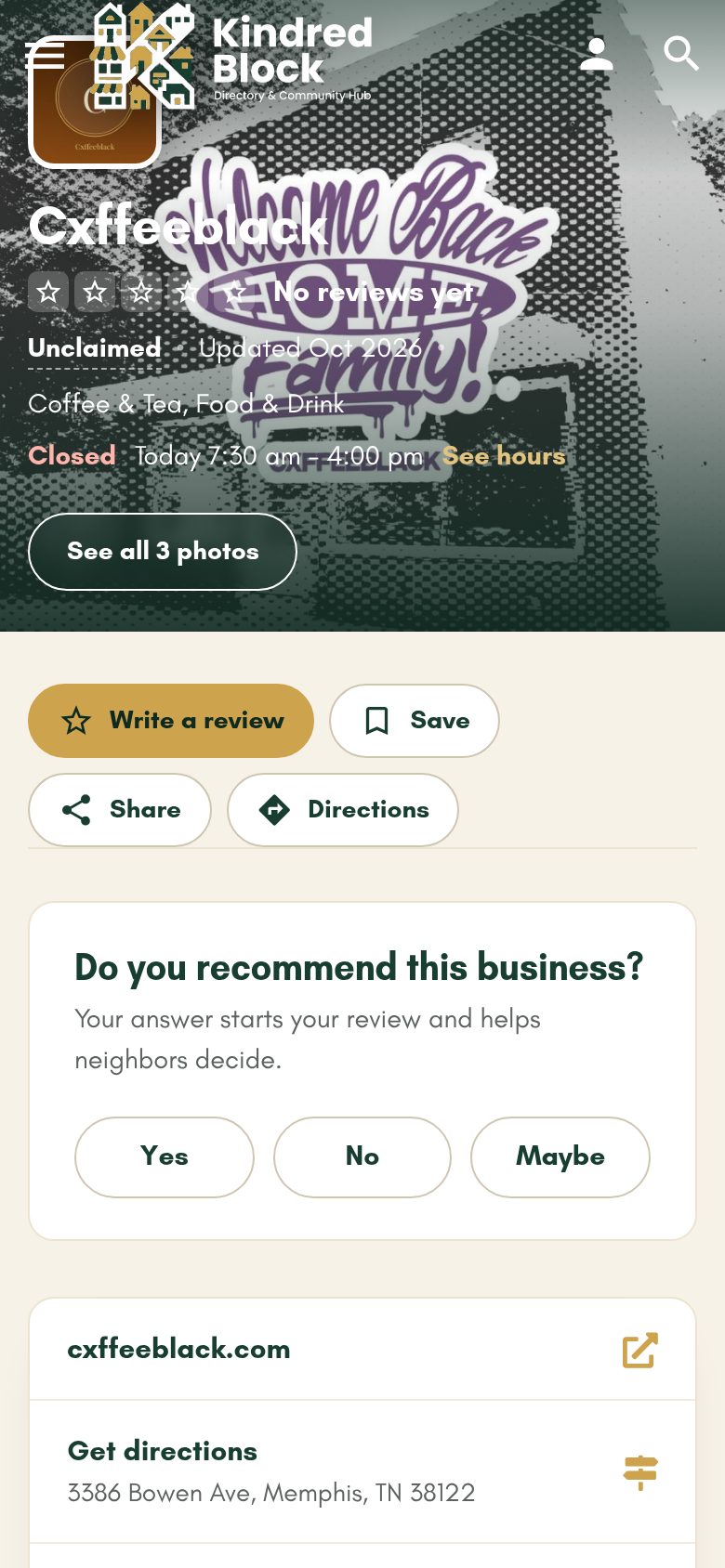 Kindred Block on a phone