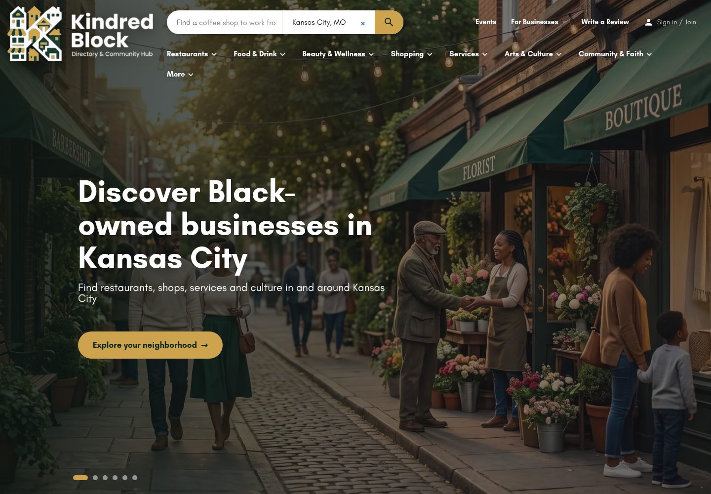 Kindred Block website