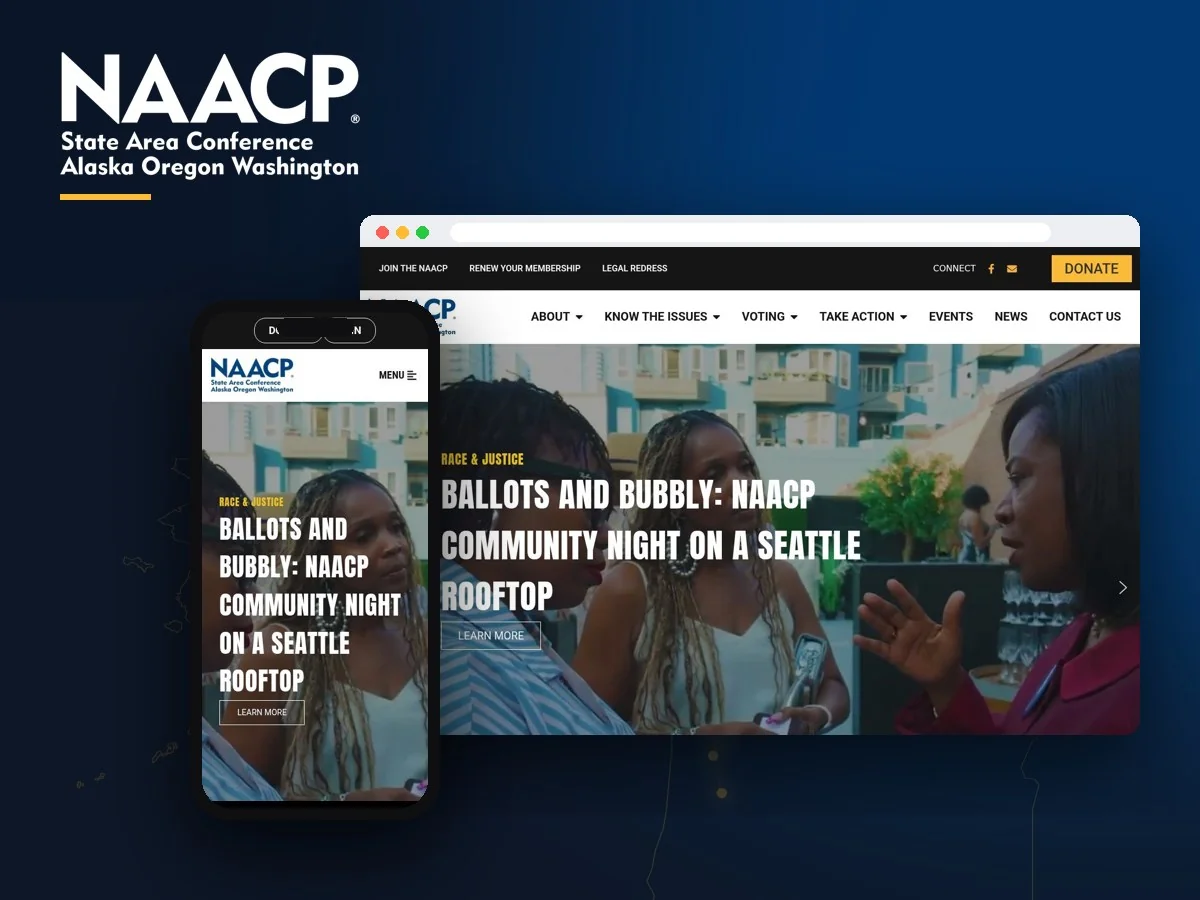 NAACP Alaska Oregon Washington State Area Conference website by Jet Black Design
