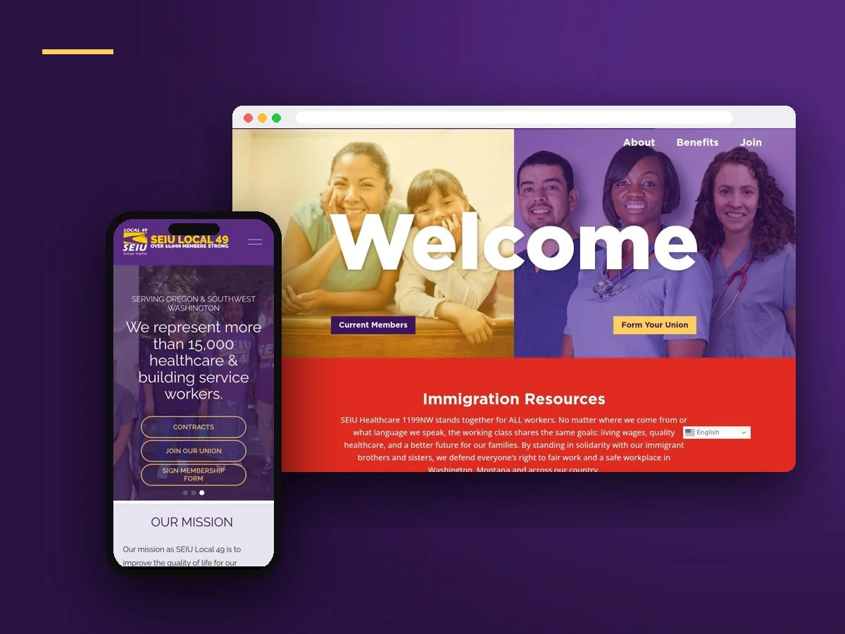 SEIU Locals website by Jet Black Design