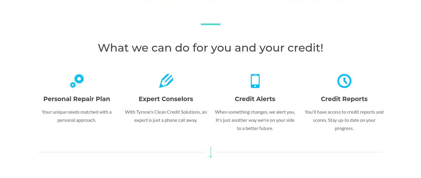 Services section of the Tyrone's Clean Credit site