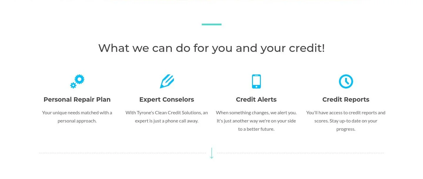 Services section of the Tyrone's Clean Credit site