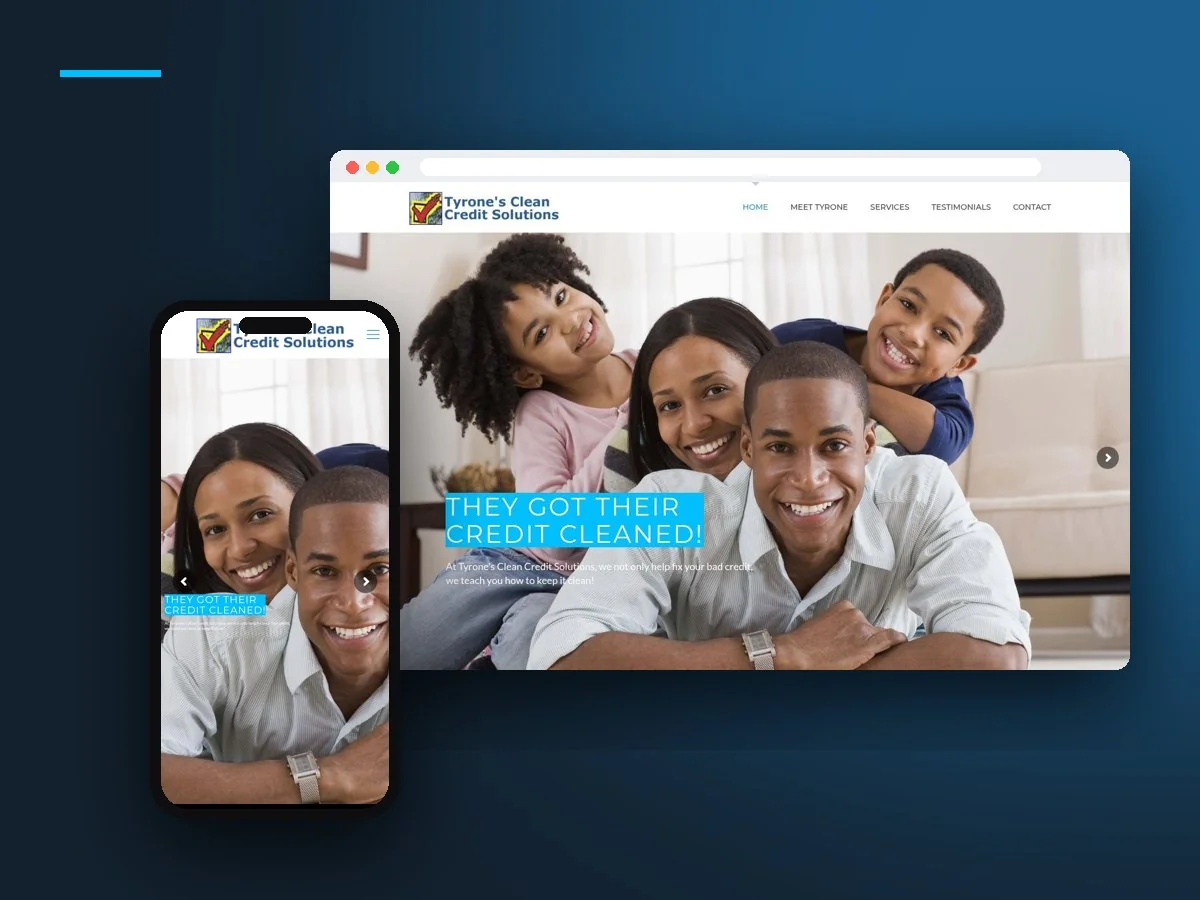 Tyrone's Clean Credit Solutions website by Jet Black Design